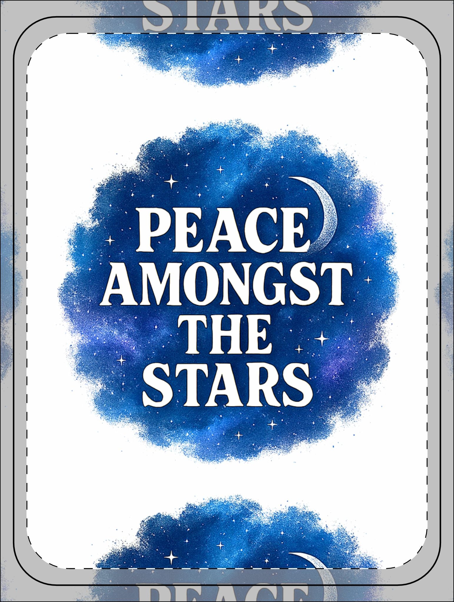 Peace Amongst the Stars Sherpa Blanket — Cozy Galaxy Throw with Crescent Moon