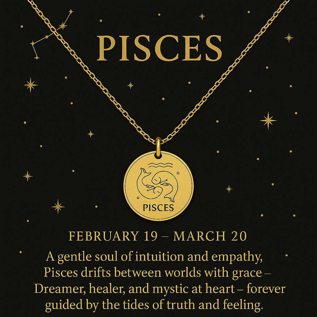 Pieces Zodiac Engraved Necklace (Copy)
